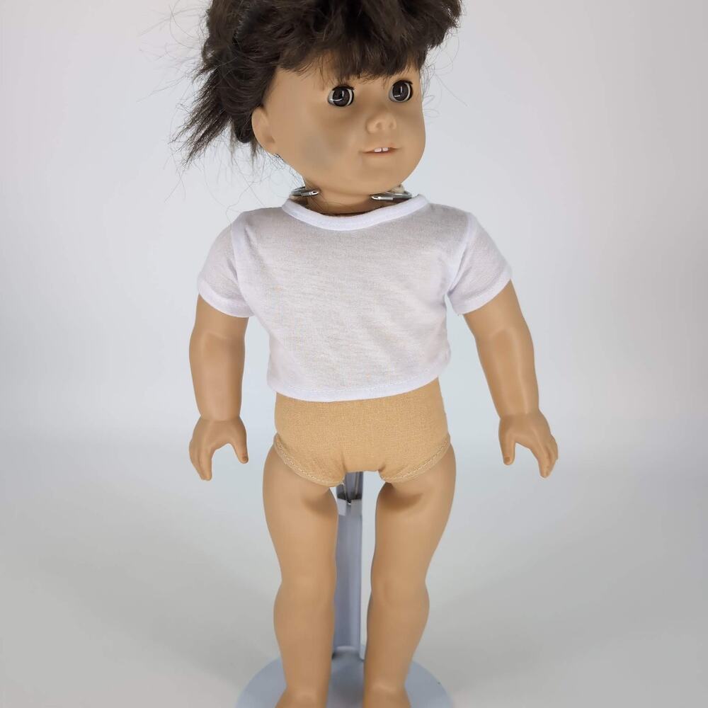Unbranded White Doll Crewneck Short Sleeve T-Shirt Tee Top for 18" Dolls - GUC